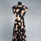 TWO PRINTED SILK LONG GOWNS, c. 1940
