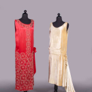ONE SILK &amp; ONE VELVET EMBELLISHED EVENING DRESSES, 1920s