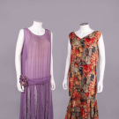 TWO SILK OR VELVET PARTY DRESSES, MID-LATE 1920s