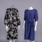 TWO HANAE MORI PRINTED DAY DRESSES, JAPAN, 1970-1980s