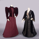 TWO SILK &amp; VELVET AFTERNOON DRESSES, NEW YORK, 1890-1895