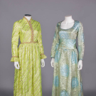 TWO OSCAR DE LA RENTA LAME’ PARTY DRESSES, 1960-1970s
