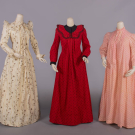 THREE PRINTED COTTON WRAPPERS, 1890s