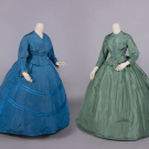 TWO SILK TAFFETA DAY DRESSES, 1860s