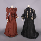 TWO SILK AFTERNOON DRESSES, c.1889 &amp; c. 1902