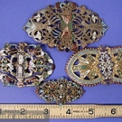 4 CHAMPLEVE ENAMEL CLASPS, 1900-1910