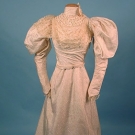 IVORY SILK WEDDING GOWN, 1890s
