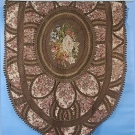 NEEDLEPOINT &amp; BROCADE TABLE COVER, 1900-1910