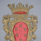 3 LARGE HERALDIC APPLIQUES, 1890-1900