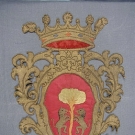 2 LARGE HERALDIC APPLIQUES, 1890-1900