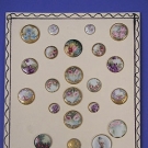 22 PAINTED PORCELAIN BUTTONS, 1890-1920