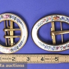 2 PAINTED PORCELAIN BUCKLES, EARLY 20TH C