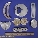 7 MOTHER OF PEARL BUTTONS &amp; CLASPS, 1890-1920