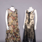 TWO SILK CREPE CHIFFON PRINTED PARTY DRESSES, LATE 1920’s