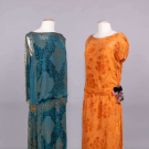 TWO DEVORE VELVET EVENING DRESSES, c. 1925 &amp; c. 1927