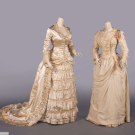 TWO SATIN OR CASHMERE WEDDING GOWNS, c. 1884 &amp; c. 1888