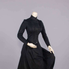 LABELED WOOL RIDING HABIT, NEW YORK CITY, 1885