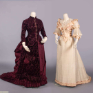 TWO AFTERNOON OR DAY DRESSES, USA, c. 1885 &amp; c. 1897