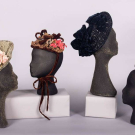 FOUR LADIES BONNETS OR HATS, LONDON &amp; BOSTON, 1880-1910s