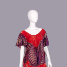 LAME’ PATTERNED SILK VELVET EVENING DRESS, c. 1930