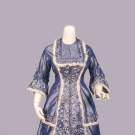 SHOT &amp; PATTERNED SILK TEA GOWN, c. 1876