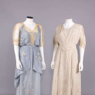 TWO HAND EMBROIDERED AFTERNOON OR EVENING DRESSES, USA, 1912-1916