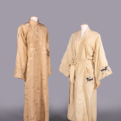 TWO EMBROIDERED OR PATTERNED SILK EXPORT ROBES, CHINA, 1930s