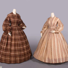 TWO COTTON DAY DRESSES, c. 1850