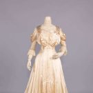 SILK &amp; CHEMICAL LACE WEDDING GOWN, c. 1904