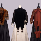 THREE PLUSH OR PATTERNED WOOL DOLMANS, 1880s