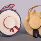 TWO NOVELTY HAT BAGS BY JOSEF, ITALY, 1950-1960s