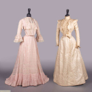 TWO COTTON OR SILK DAY DRESSES, c. 1900