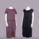 TWO BEADED EVENING DRESSES, MID 1920s