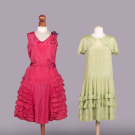 TWO FAILLE OR CREPE PARTY DRESSES, 1920s