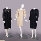 THREE DESIGNER DINNER OR PARTY DRESSES, USA, 1970-1980s