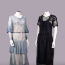 TWO SILK CREPE OR GEORGETTE PARTY DRESSES, c. 1930
