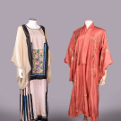  MANDARIN SKIRT DRESS &amp; EMBROIDERED KIMONO, CHINA &amp; JAPAN, 1920-1930s