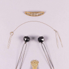 HAIR PINS &amp; 14K GOLD BARRETTE,  1880S - 1900S