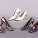 THREE PAIR YSL LEATHER OR SILK PUMPS, PARIS, 1980-1990s