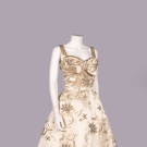 COUTURE BEADED SATIN EVENING DRESS, SWITZERLAND, 1950s