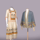  EMBROIDERED DAY DRESS &amp; PRINTED SILK CREPE JACKET, JAPAN, 1920-1925
