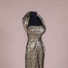 GOLD BROCADE SHEATH DRESS, 1950s