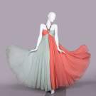 FERDINANDO SARMI TWO-TONE PLEATED CHIFFON GOWN, EARLY 1960s