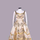 CHAMPAGNE PEU DE SOIE EMBELLISHED EVENING DRESS, STYLE OF BALMAIN, 1955