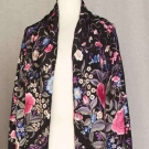 BLACK SILK EXPORT SHAWL, CHINA, 19TH C