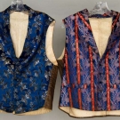 TWO SILK BROCADE GENTS' VESTS, 1830-1850