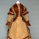 SILK FAILLE BUSTLE DRESS, 1868-1872