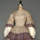 PURPLE PRINT VOILE DRESS, c. 1850