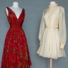 TWO GALANOS CHIFFON PARTY DRESSES, 1960 &amp; 1967