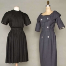 TWO DESIGNERS' WOOL DAY DRESSES, 1955